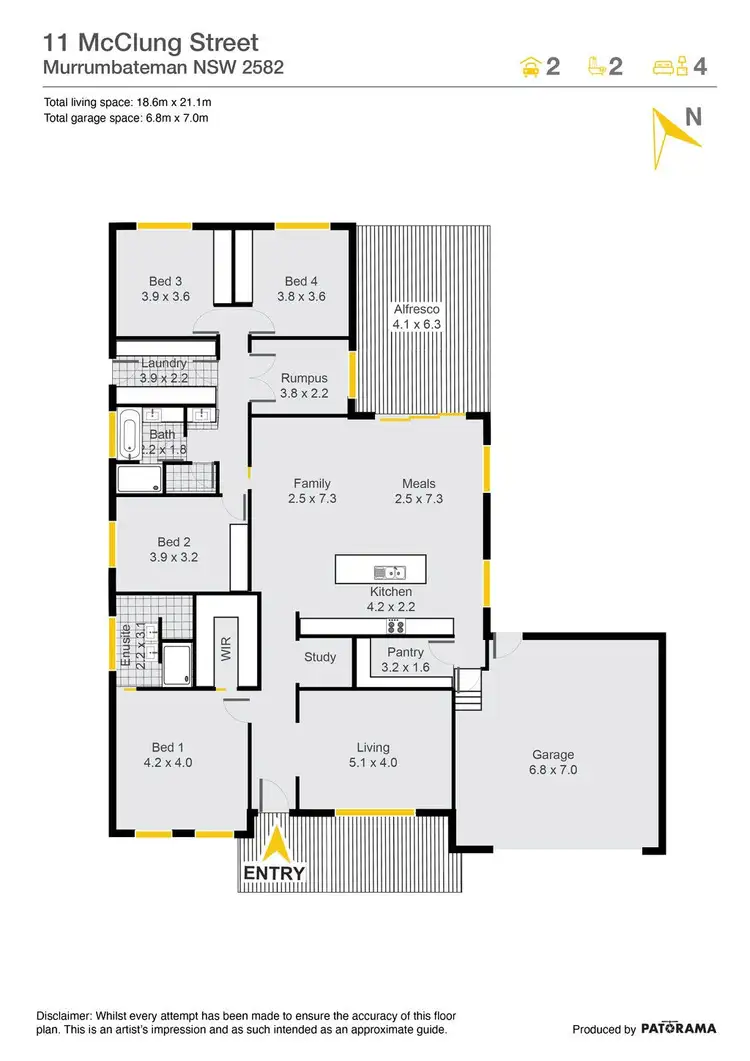 Floorplan of Homely house listing, 11 McClung Drive, Murrumbateman NSW 2582