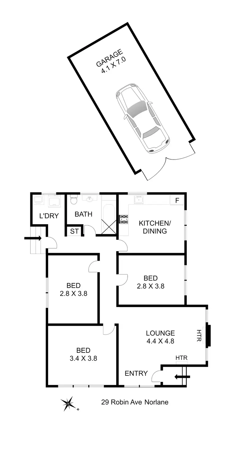 Floorplan of Homely house listing, 29 Robin Avenue, Norlane VIC 3214