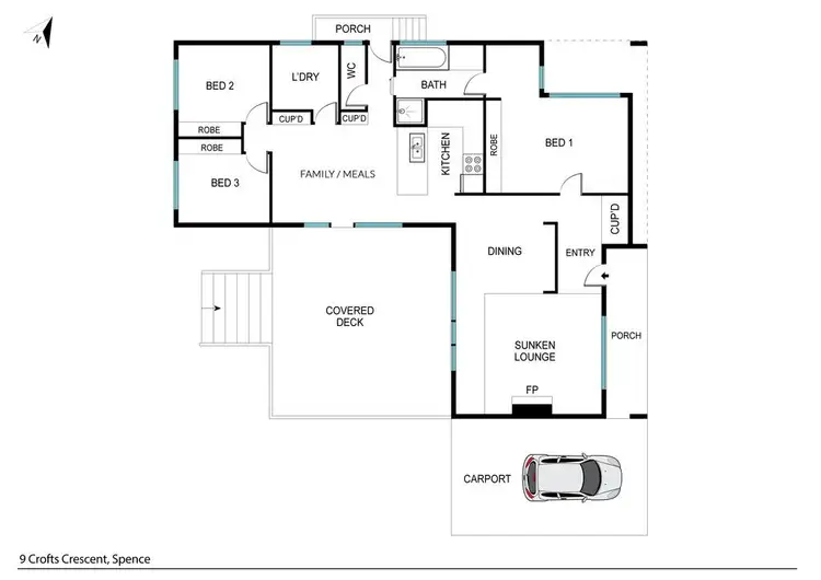 Floorplan of Homely house listing, 9 Crofts Crescent, Spence ACT 2615