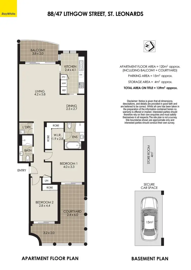 Floorplan of Homely apartment listing, 88/47 Lithgow Street, St Leonards NSW 2065