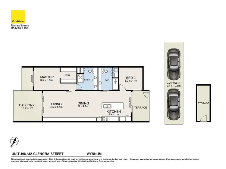 Floorplan of Homely apartment listing, 308/32 Glenora Street, Wynnum QLD 4178