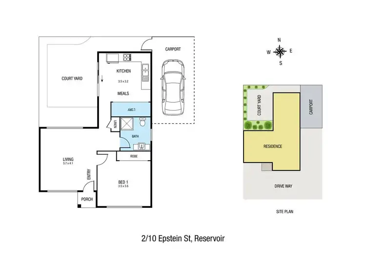 Floorplan of Homely unit listing, 2/10 Epstein Street, Reservoir VIC 3073