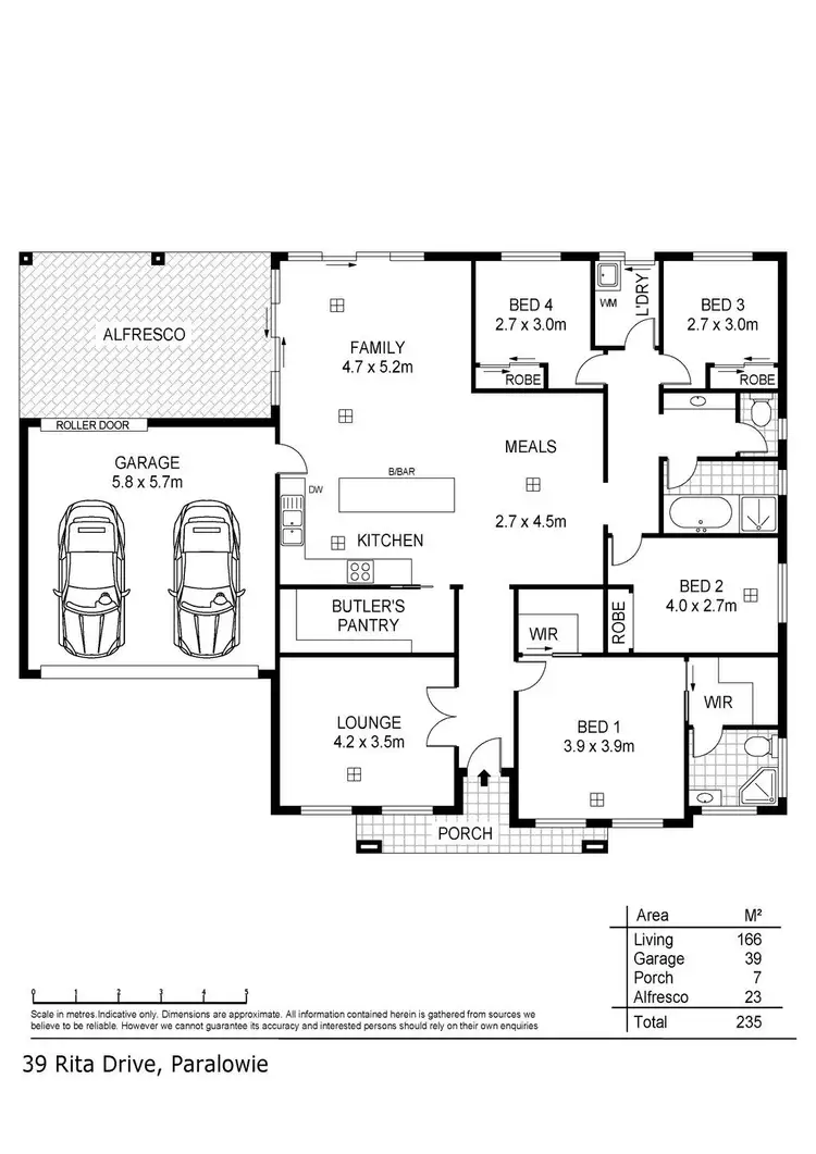 Floorplan of Homely house listing, 39 Rita Drive, Paralowie SA 5108