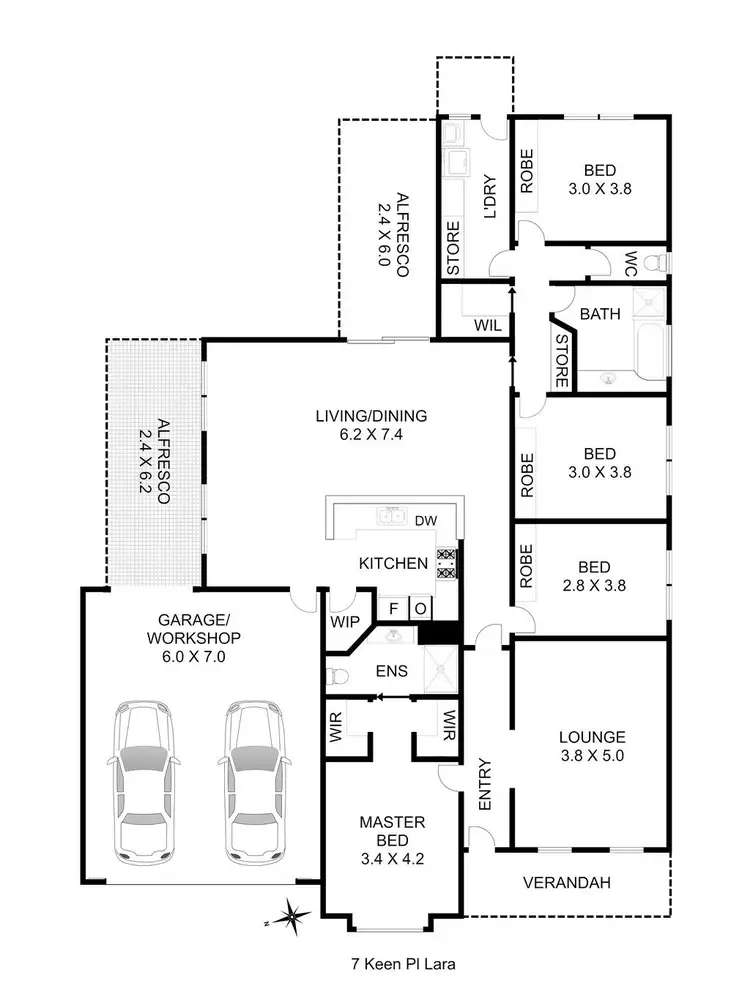 Floorplan of Homely house listing, 7 Keen Place, Lara VIC 3212