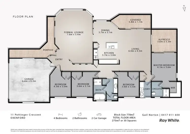 Floorplan of Homely house listing, 11 Pottinger Crescent, Oxenford QLD 4210