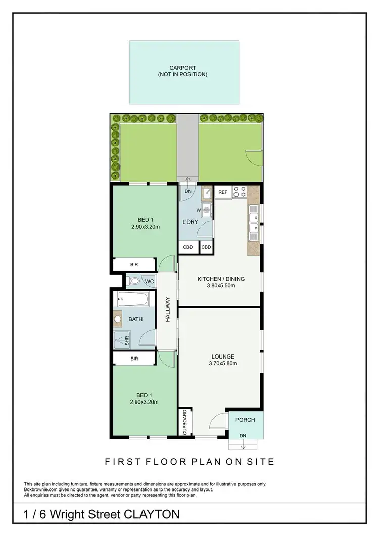 Floorplan of Homely unit listing, 1/6 Wright Street, Clayton VIC 3168