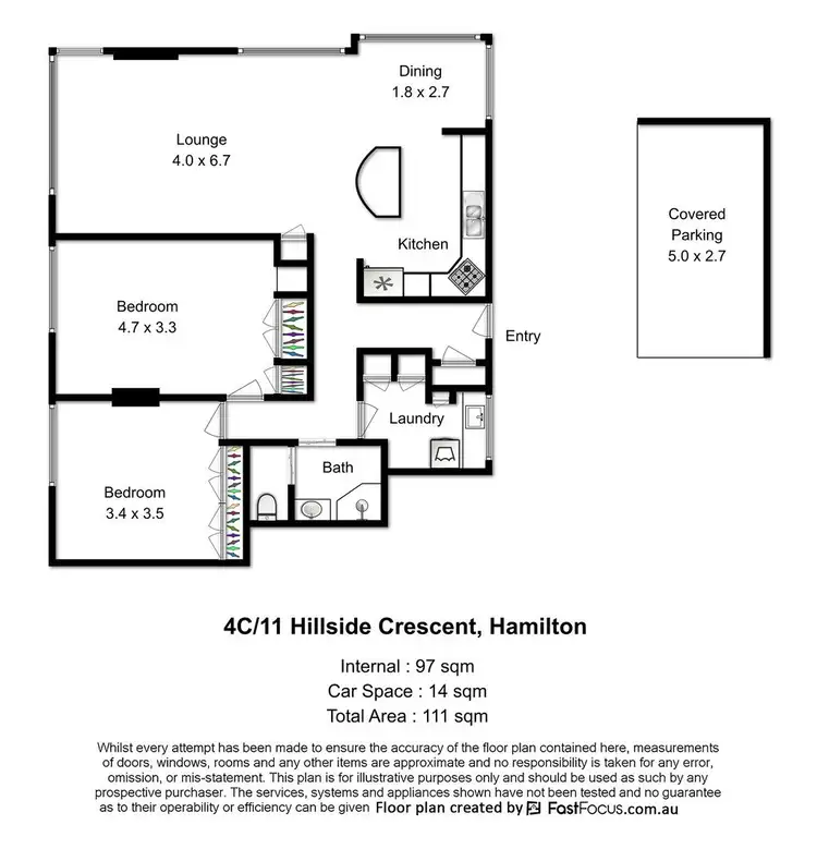 Floorplan of Homely apartment listing, 4c/11 Hillside Crescent, Hamilton QLD 4007
