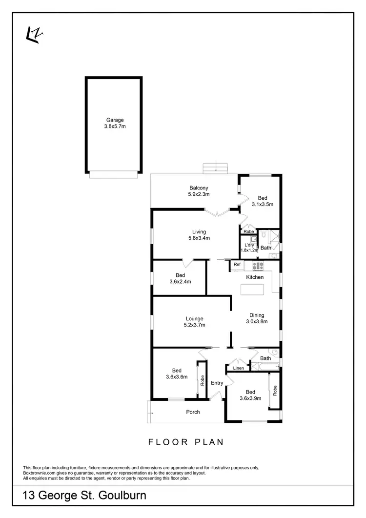 Floorplan of Homely house listing, 13 George Street, Goulburn NSW 2580