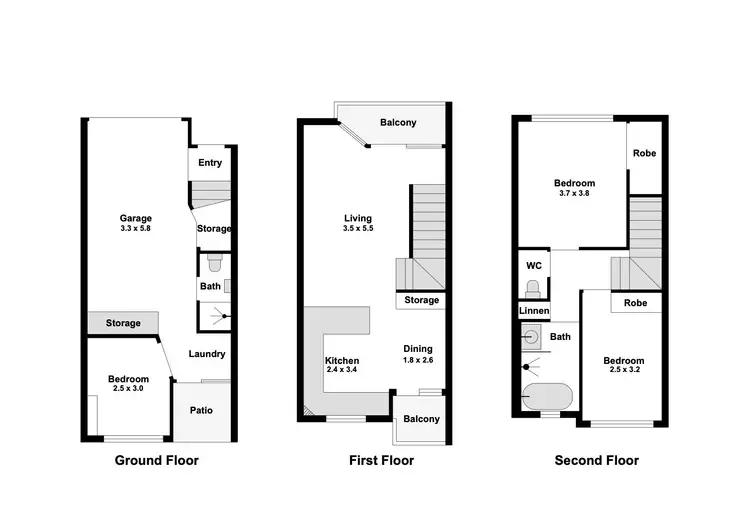 Floorplan of Homely townhouse listing, 8/527 Gold Coast Highway, Tugun QLD 4224