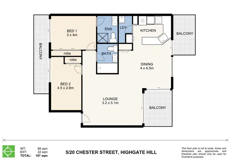 Floorplan of Homely apartment listing, 5/20 Chester Street, Highgate Hill QLD 4101