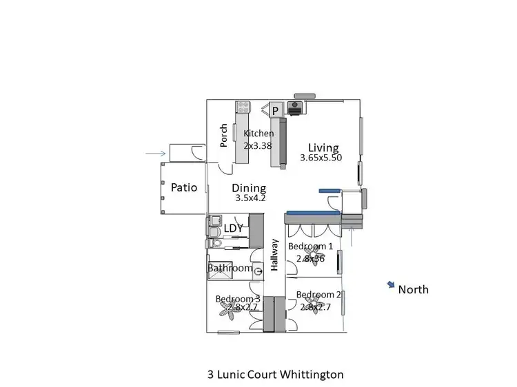 Floorplan of Homely house listing, 3 Lunik Court, Whittington VIC 3219