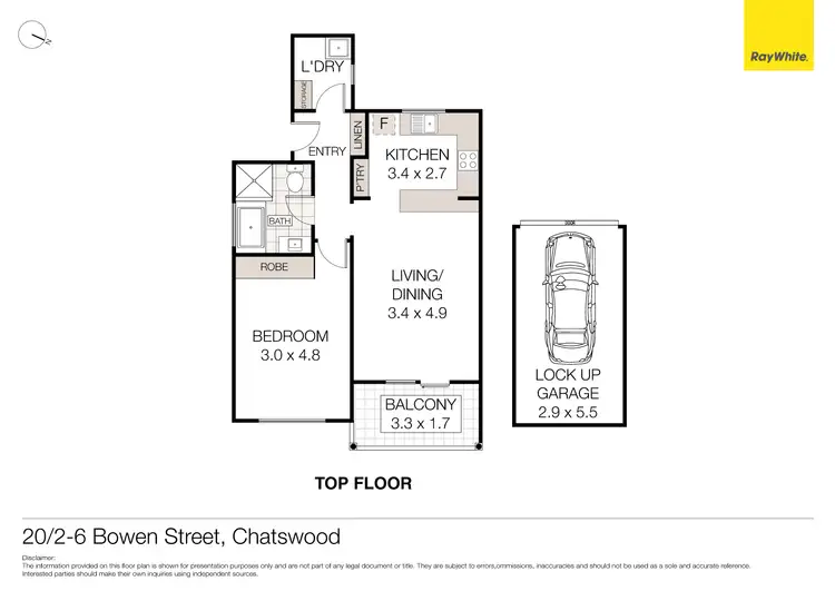 Floorplan of Homely unit listing, 20/2-6 Bowen Street, Chatswood NSW 2067