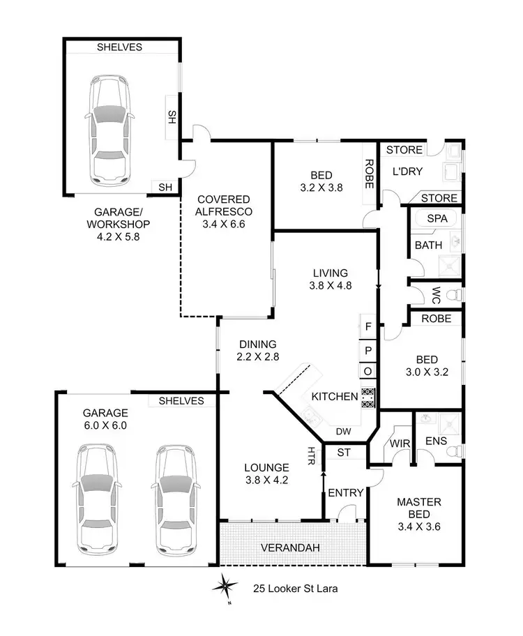 Floorplan of Homely house listing, 25 Looker Street, Lara VIC 3212