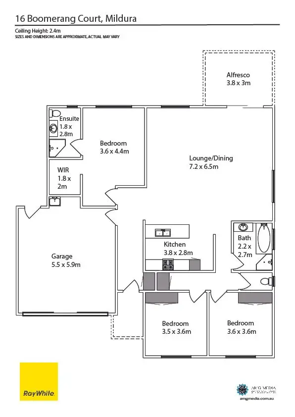 Floorplan of Homely house listing, 16 Boomerang Court, Mildura VIC 3500
