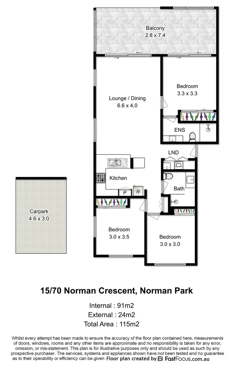 Floorplan of Homely apartment listing, 15/70 Norman Crescent, Norman Park QLD 4170