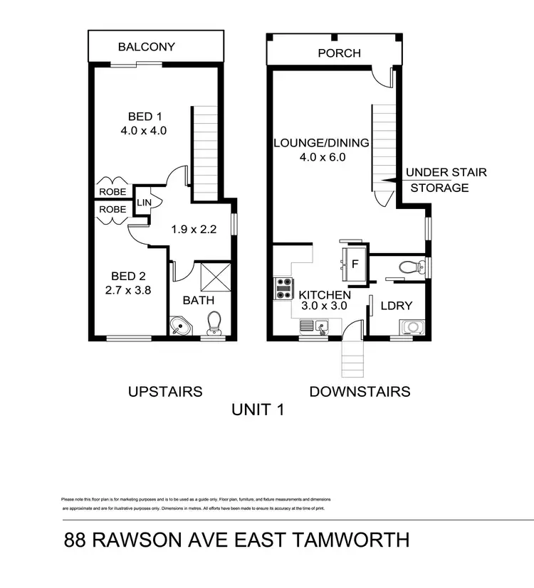 Floorplan of Homely townhouse listing, 1/88 Rawson Avenue, Tamworth NSW 2340