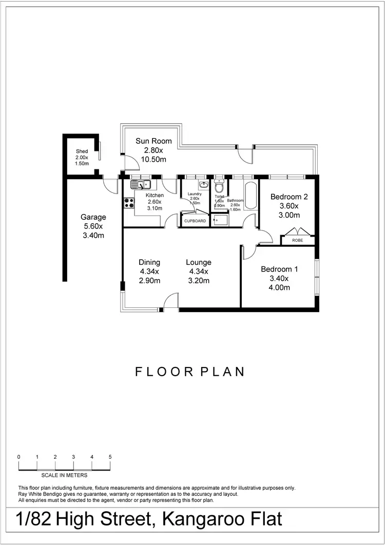 Floorplan of Homely unit listing, 1/82 High Street, Kangaroo Flat VIC 3555