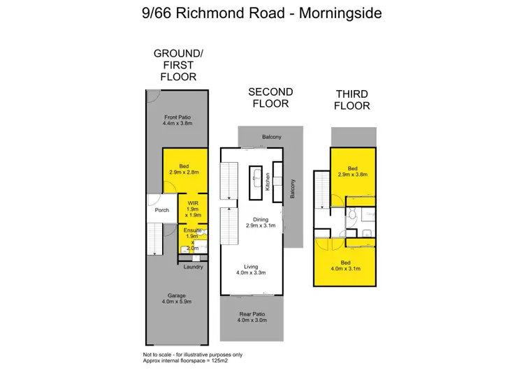 Floorplan of Homely townhouse listing, 9/66 Richmond Road, Morningside QLD 4170