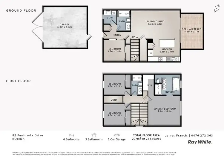 Floorplan of Homely townhouse listing, 82 Peninsula Drive, Robina QLD 4226