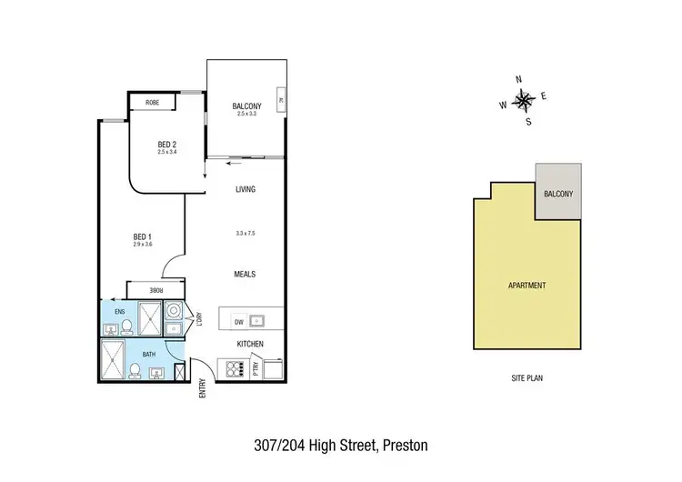 Floorplan of Homely apartment listing, 307/204 High Street, Preston VIC 3072