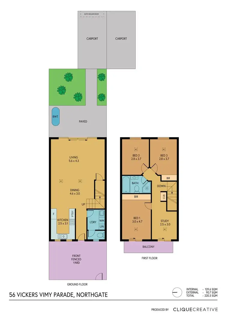 Floorplan of Homely townhouse listing, 56 Vickers Vimy Parade, Northgate SA 5085