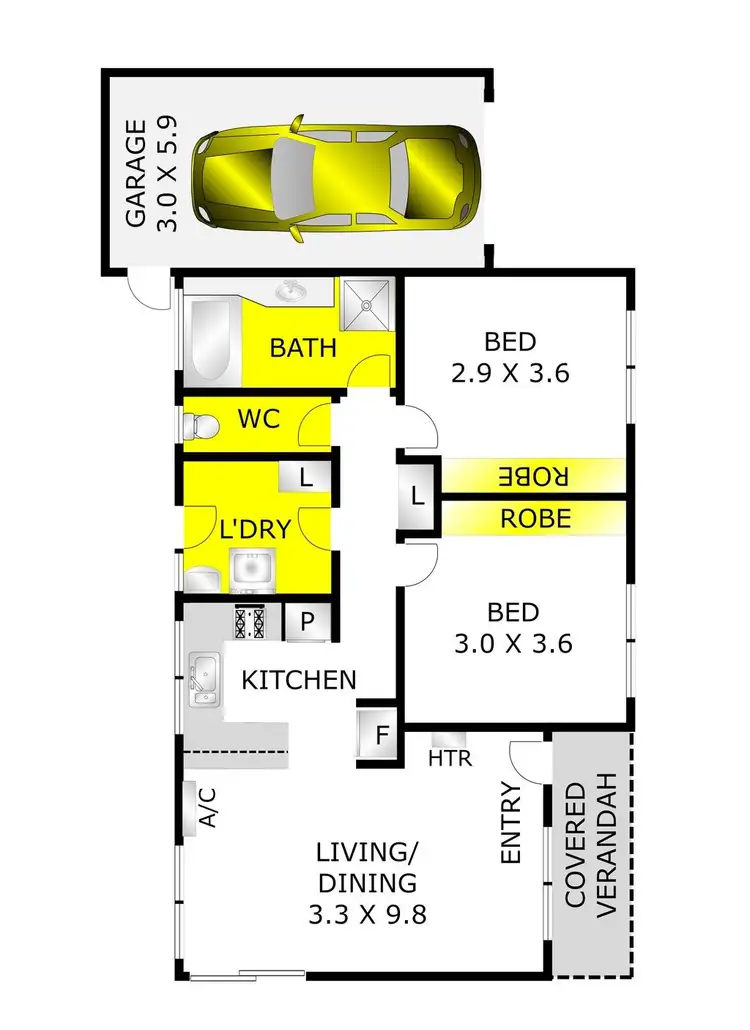 Floorplan of Homely unit listing, 1/178 Matthews Road, Corio VIC 3214