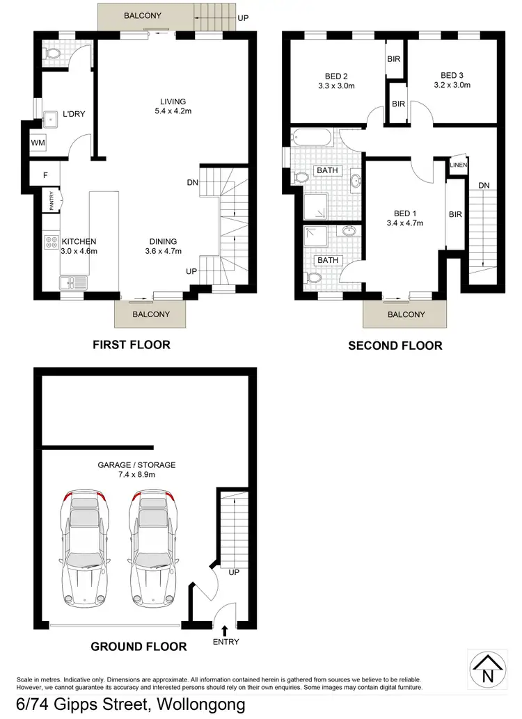 Floorplan of Homely townhouse listing, 6/74-78 Gipps Street, Wollongong NSW 2500