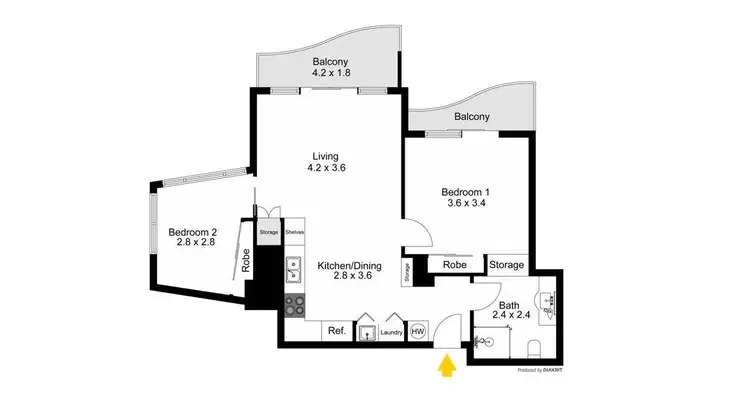Floorplan of Homely apartment listing, 2167/23 Ferny Avenue, Surfers Paradise QLD 4217