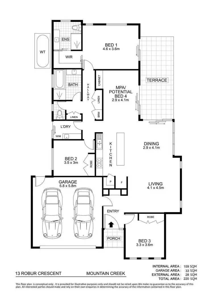Floorplan of Homely house listing, 13 Robur Crescent, Mountain Creek QLD 4557