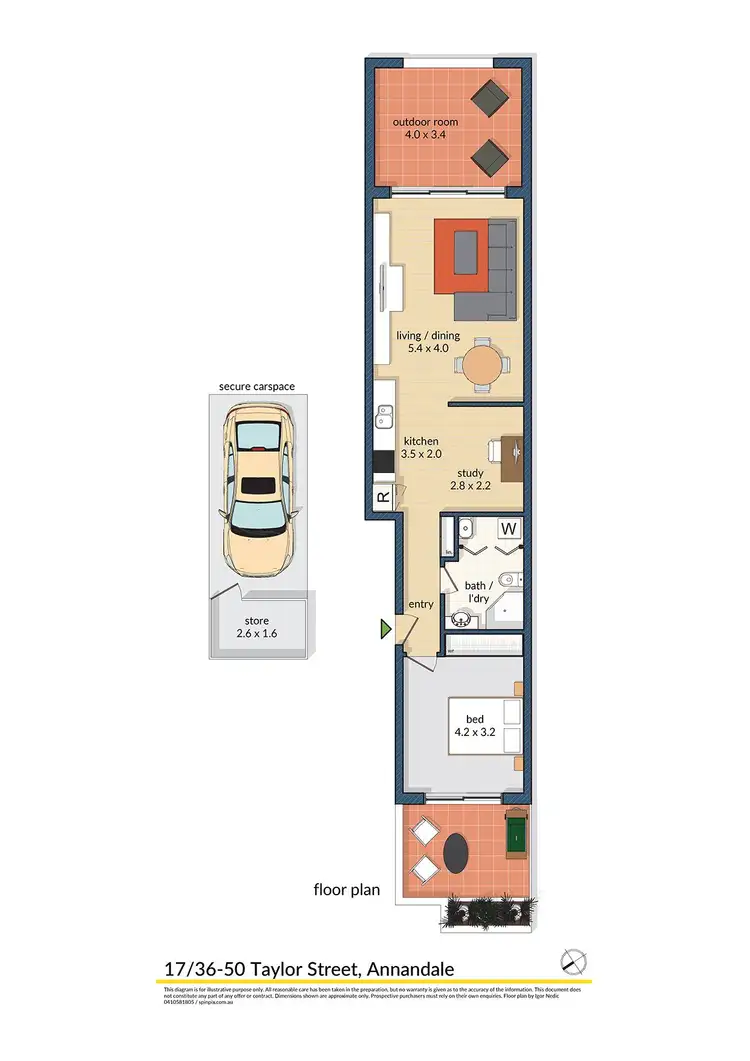 Floorplan of Homely apartment listing, 17/36-50 Taylor Street, Annandale NSW 2038