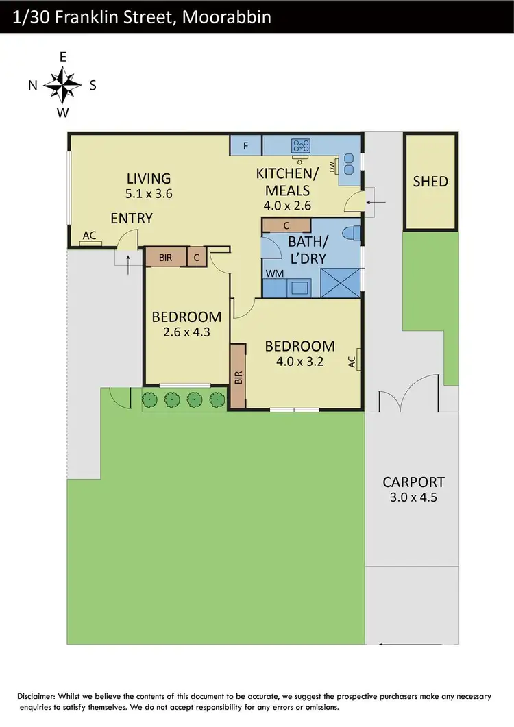 Floorplan of Homely unit listing, 1/30 Franklin Street, Moorabbin VIC 3189