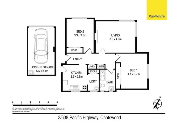 Floorplan of Homely unit listing, 3/638 Pacific Highway (enter from Eddy Rd), Chatswood NSW 2067