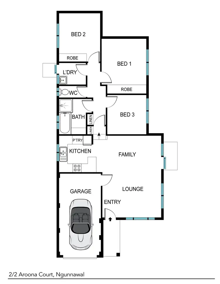 Floorplan of Homely house listing, 2/2 Aroona Court, Ngunnawal ACT 2913