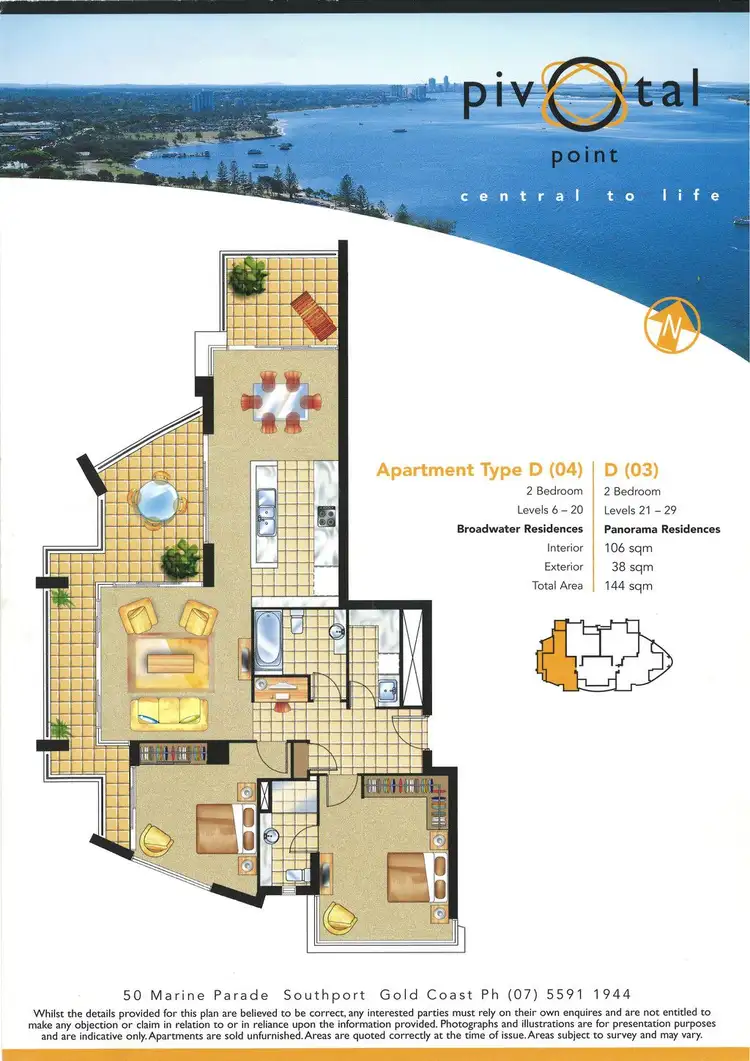 Floorplan of Homely unit listing, 1904/50 Marine Parade, Southport QLD 4215