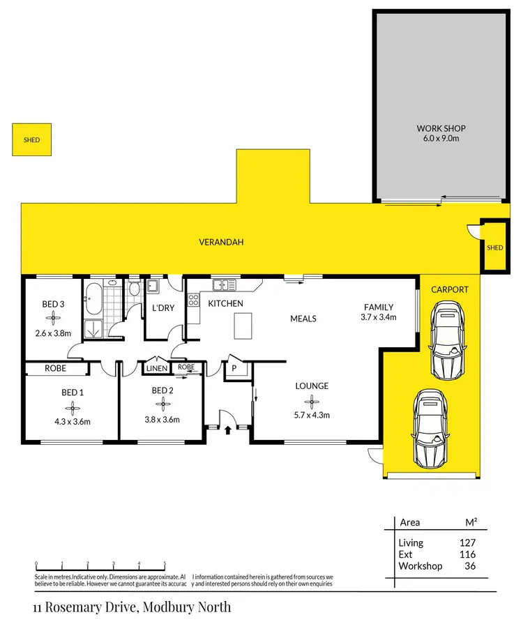 Floorplan of Homely house listing, 11 Rosemary Drive, Modbury North SA 5092