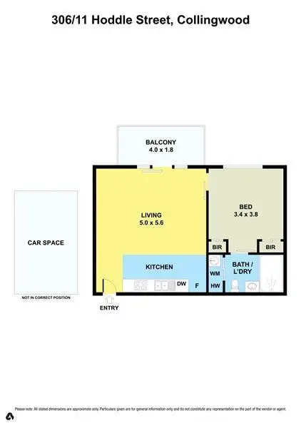Floorplan of Homely apartment listing, 306/11 Hoddle Street, Collingwood VIC 3066