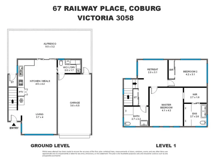 Floorplan of Homely townhouse listing, 67 Railway Place, Coburg VIC 3058