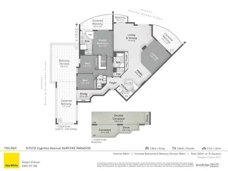 Floorplan of Homely apartment listing, 3171/21 Cypress Avenue, Surfers Paradise QLD 4217