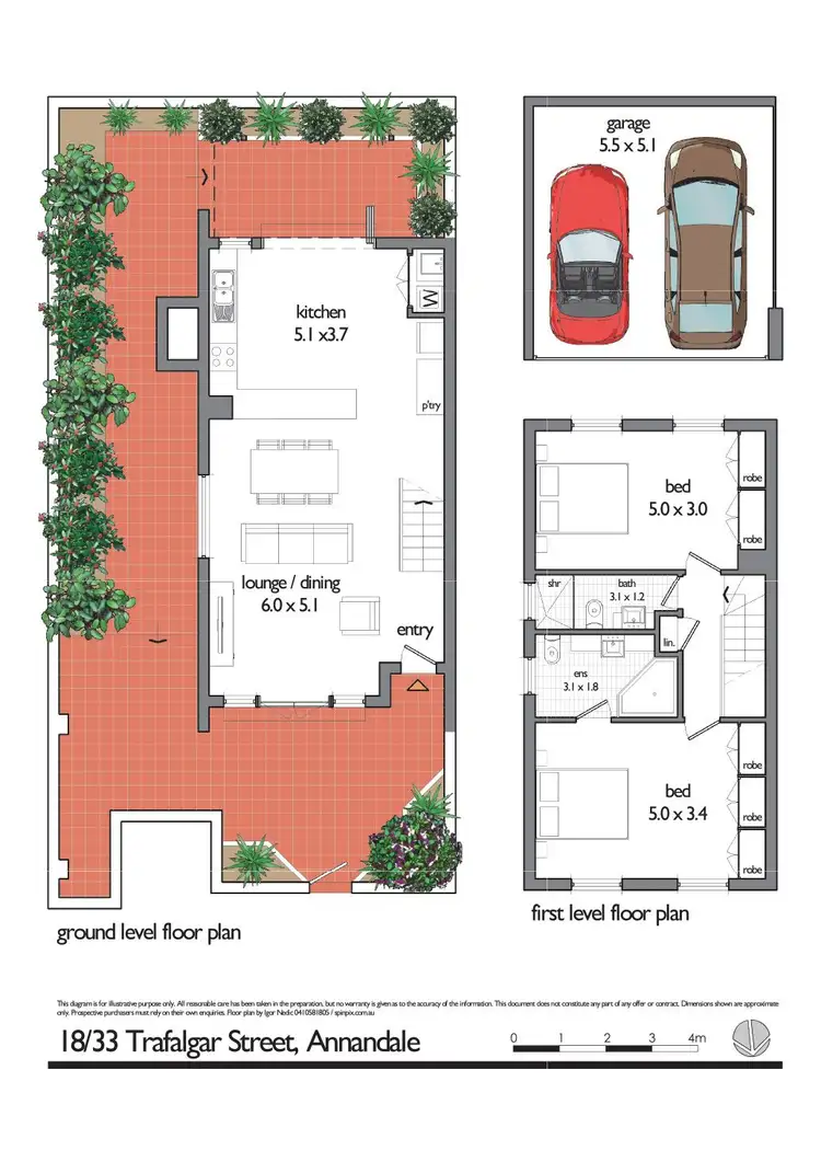 Floorplan of Homely townhouse listing, 18/33-37 Trafalgar Street, Annandale NSW 2038