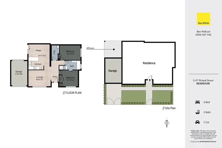 Floorplan of Homely unit listing, 1/47 Pickett Street, Reservoir VIC 3073