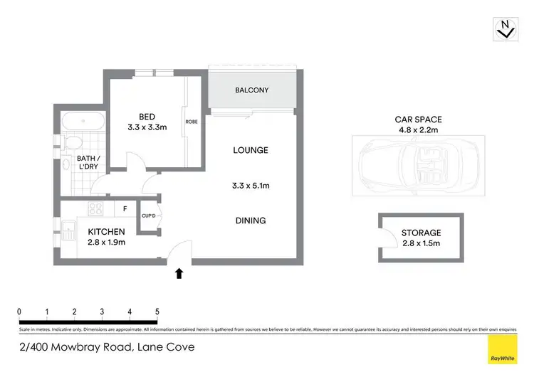 Floorplan of Homely apartment listing, 2/400 Mowbray Road, Lane Cove NSW 2066
