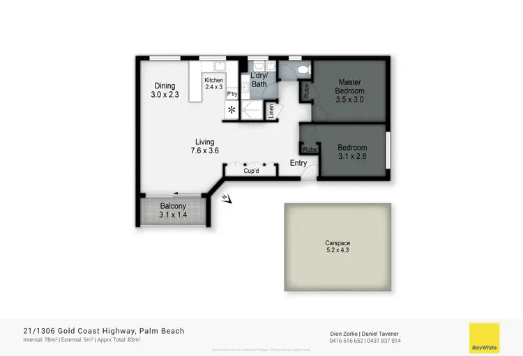 Floorplan of Homely unit listing, 21/1306 Gold Coast Highway, Palm Beach QLD 4221