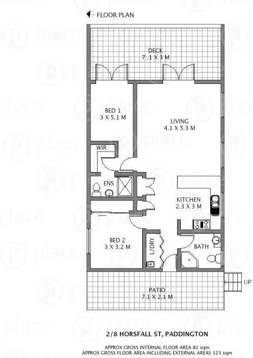Floorplan of Homely apartment listing, 2/8 Horsfall Street, Paddington QLD 4064