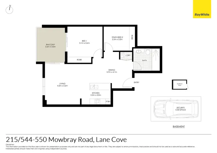 Floorplan of Homely unit listing, 215/544-550 Mowbray Road West, Lane Cove NSW 2066