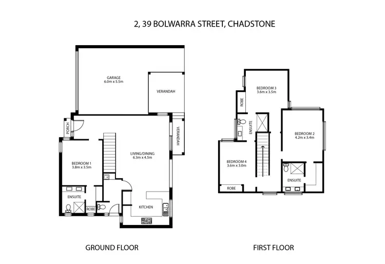 Floorplan of Homely townhouse listing, 2/39 Bolwarra Street, Chadstone VIC 3148