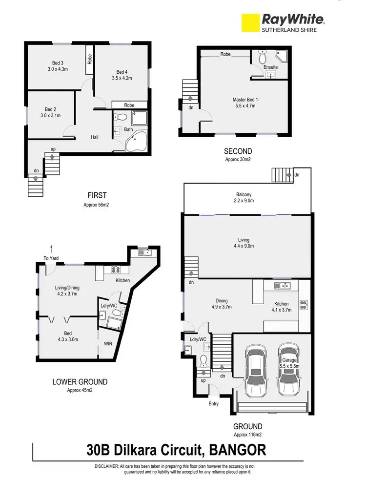 Floorplan of Homely semi-detached listing, 30B Dilkara Circuit, Bangor NSW 2234