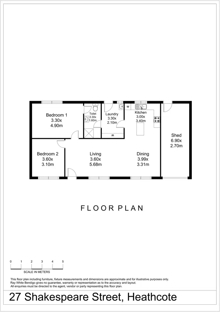 Floorplan of Homely house listing, 27 Shakespere Street, Heathcote VIC 3523