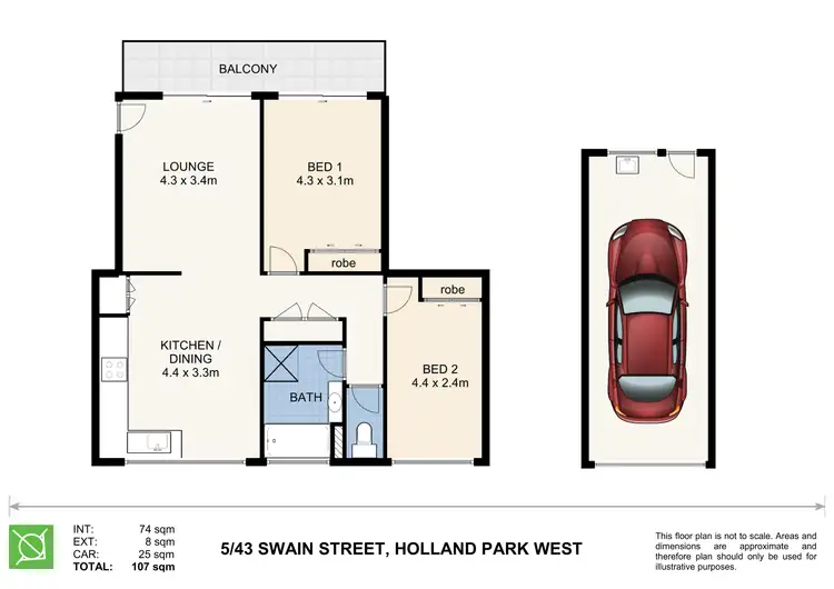 Floorplan of Homely unit listing, 5/43 Swain Street, Holland Park West QLD 4121