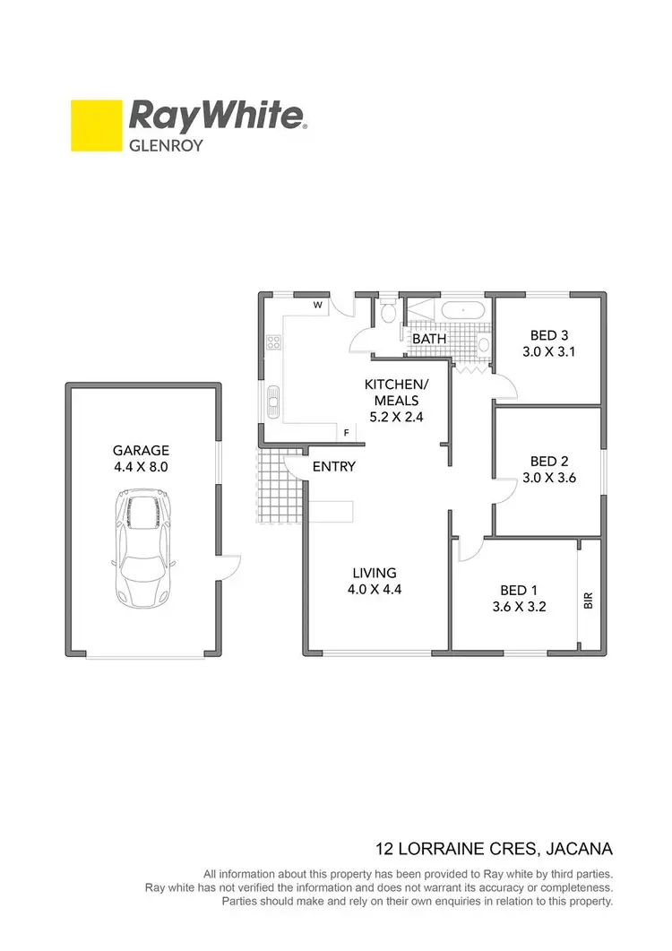 Floorplan of Homely house listing, 12 Lorraine Crescent, Jacana VIC 3047