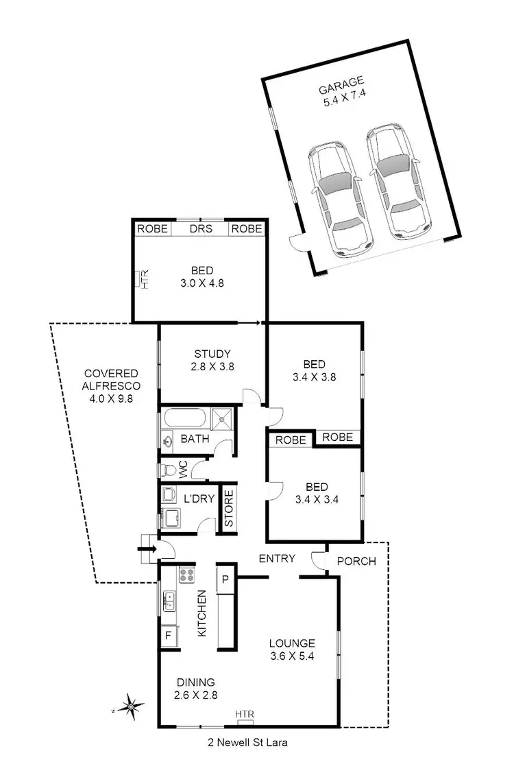 Floorplan of Homely house listing, 2 Newell Street, Lara VIC 3212